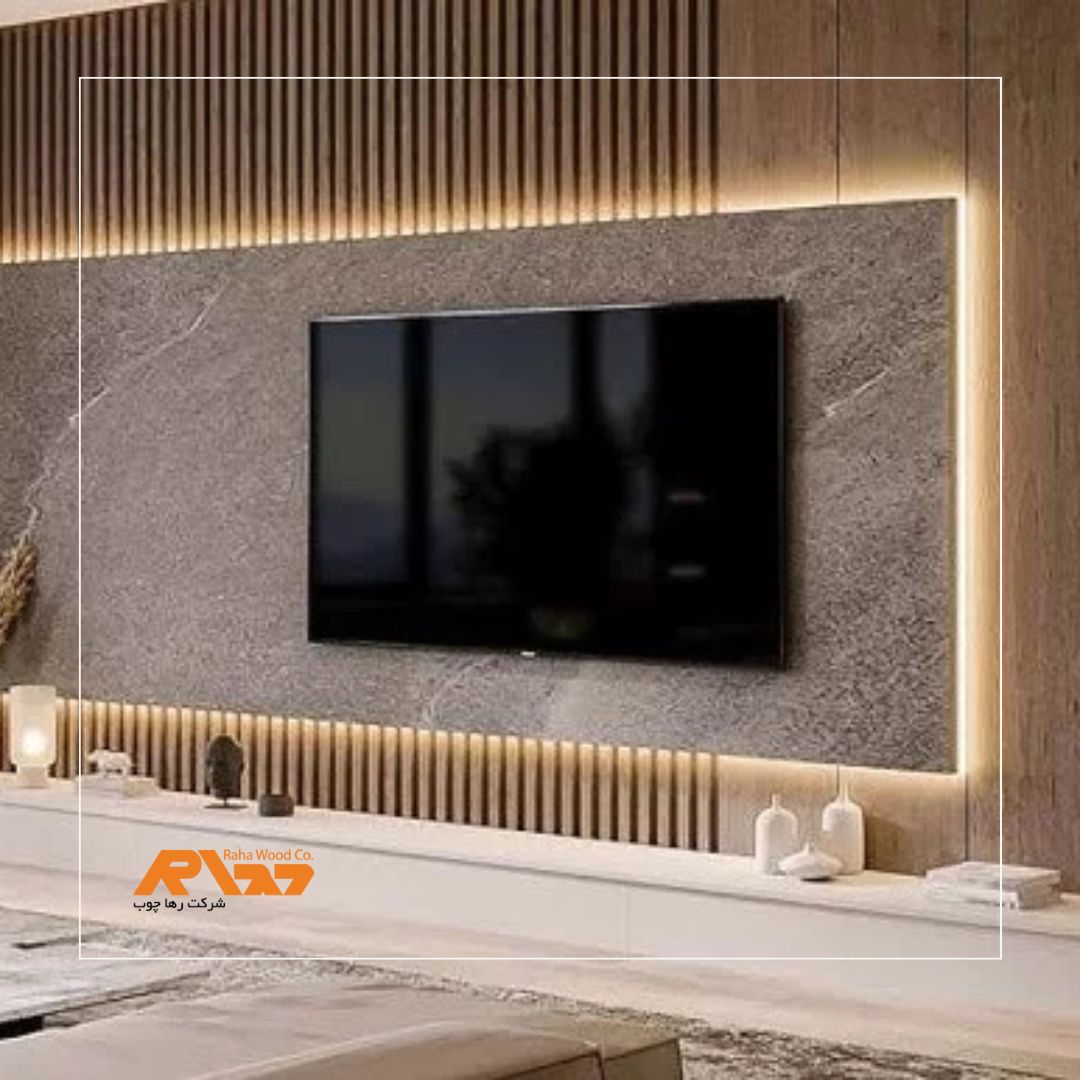 ایده ترمووال پشت تلویزیون (2) ایده ترمووال پشت تلویزیون با نور